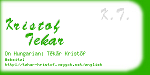 kristof tekar business card